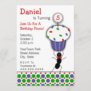 Convites Partido do piquenique do aniversário das crianças