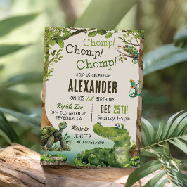 Convites Partido do primeiro aniversario de Réptil do Swamp