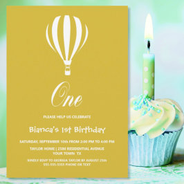 Convites Partido do primeiro aniversario do Balão de Ar Que