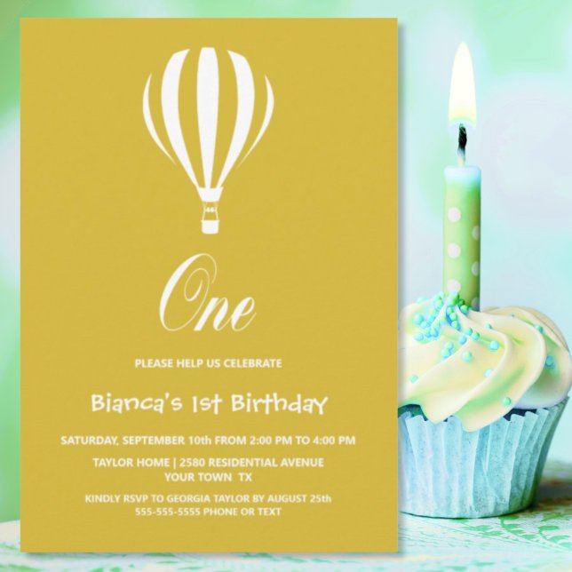 Convites Partido do primeiro aniversario do Balão de Ar Que (Criador carregado)