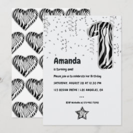 Convites Partido do primeiro aniversario do Balão de Zebra 