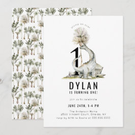 Convites Partido do primeiro aniversario do Tema Dinossauro