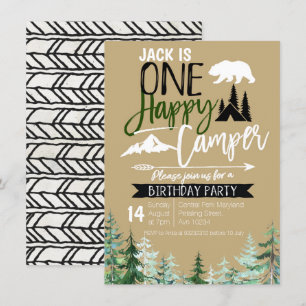 Convites Partido do primeiro aniversario Kraft Camper