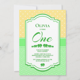 Convites Partido do primeiro aniversario Verde Amarelo