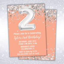 Partido do segundo aniversário Peach Silver