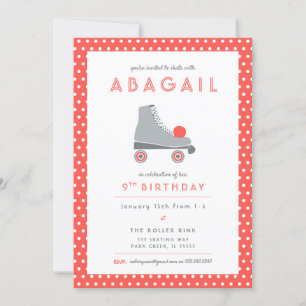 Convites Partido do Skate do cilindro - Coral