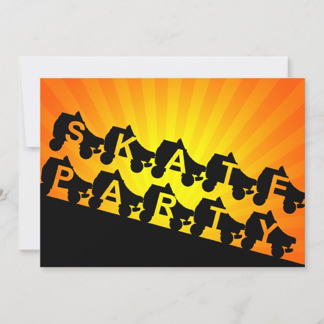 Convites partido do skate: raios do por do sol (Frente)