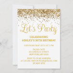 Convites Partido do Vamos brilhante branco e Dourado<br><div class="desc">White e Dourada Glitter Invite, aniversário de 30 anos convidado Vamos, modelo digital 30 Qualquer Idade, Download instantâneo 456, Personalizado 21ruas 40º 50º sexagésimo, Elegante Milestone Celebra Sweet 16, Personalizado 18º Ouro Glam Confetti, Na moda Moderno de Caligrafia Adulta, Trendário Simples para ela, a festa da 15 da quinceanera Bling...</div>