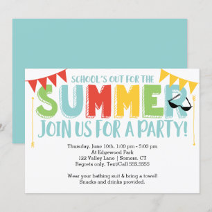 Convites Partido do verão, da escola as cores preliminares