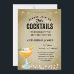 Convites Partido dos Cocktail, aniversário de 40 anos casta<br><div class="desc">Comemore seu aniversário em estilo com este convite Brown com uma bebida mista e luzes de cordas. Perfeito para uma festa de aniversário interior ou uma celebração ao ar livre. Diversão do convite de festas adulto que é na moda e moda.</div>