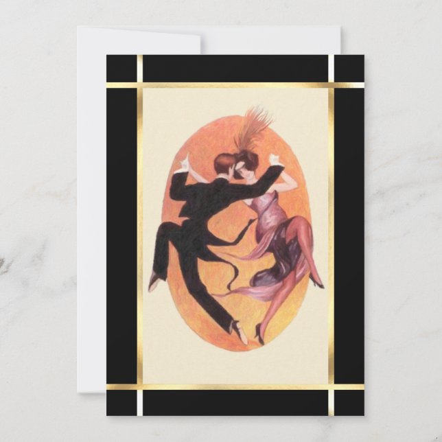 Convites Partido dos Cocktail, Casal de dança dos anos 20 (Verso)