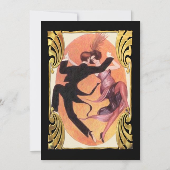 Convites Partido dos Cocktail, Casal de dança dos anos 20 (Verso)