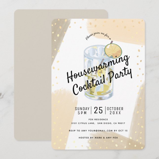 Convites Partido dos Cocktail, que Aquece as Famílias (Frente/Verso)