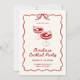 Convites Partido dos Cocktail Red Christmas