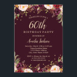 Convites Partido Dourado da aniversário de 40 anos Floral E<br><div class="desc">Convites florais mais bonito para a Loja Little Bayleigh!</div>