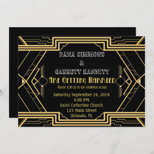 Convites Partido Dourado da Cerimônia de Suite de Casamento