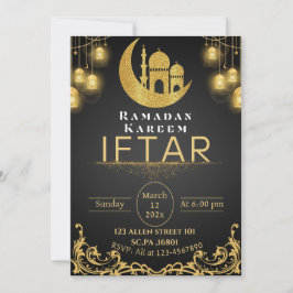 Convites Partido Dourado do Ramadã Iftar