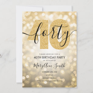 Convites Partido Dourado Elegante 