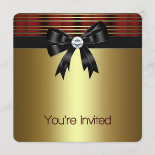 Convites Partido Dourado Negro Vermelho