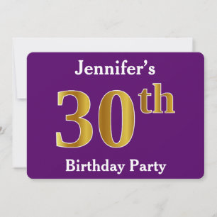 Convites Partido Dourado Roxo, Faux; Nome Personalizado