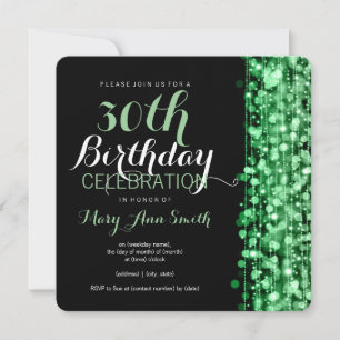 Convites Partido Elegante aniversário de 30 anos brilha ve