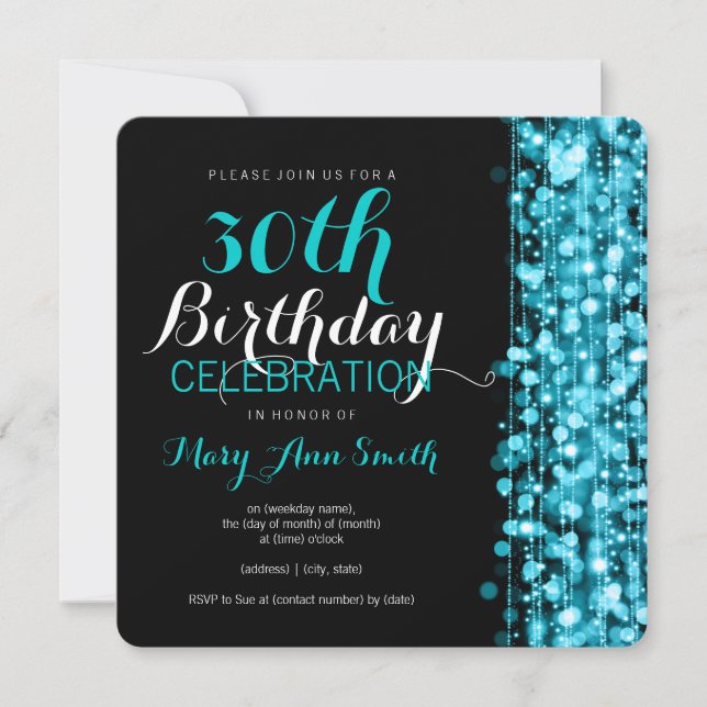 Convites Partido Elegante aniversário de 30 anos dispara tu (Frente)