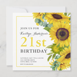 Convites Partido Elegante de aniversário de 21 anos de Gira