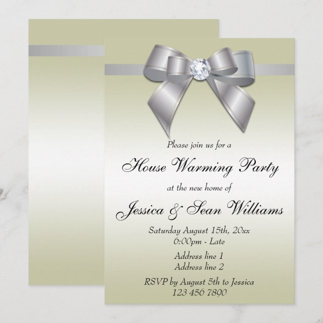 Convites Partido Elegante do Arco Silver House (Frente/Verso)