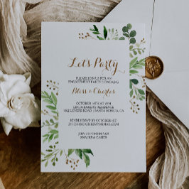 Convites Partido Elegante do Vamos Eucalyptus Leaf Greenery