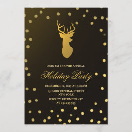 Convites Partido Elegante Dourado Antler Dourado Confetti F