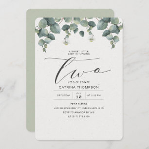 Convites Partido Elegante Eucalyptus Greenery segundo anive