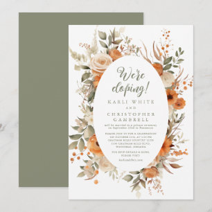 Convites Partido Elegente do Outono Floral Laranja do Elope