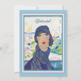 Convites Partido encantador da mulher do art deco do