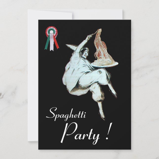 Convites PARTIDO ESPAGHETTI,ITALIANO KITCHEN vermelho janto (Frente)