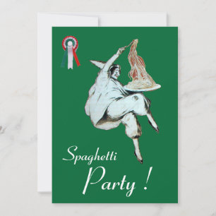 Convites PARTIDO ESPAGHETTI, janto verde-vermelho ITALIANO 
