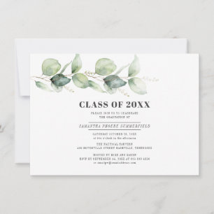 Convites Partido Eucalyptus Foliage Greenery Graduation 202