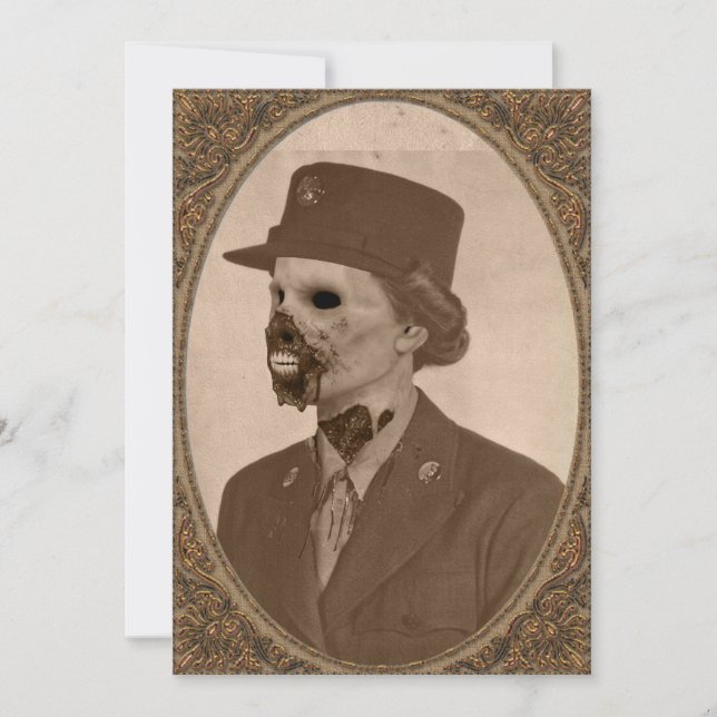 Convites Partido fêmea do Dia das Bruxas do soldado do (Frente)