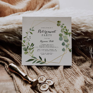 Convites Partido Geométrico Dourado para a Reforma Verde T