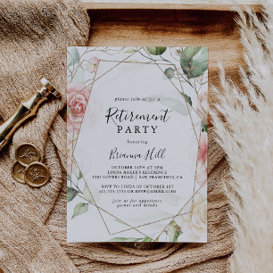 Convites Partido Geométrico Dourado para Retirada da Folha