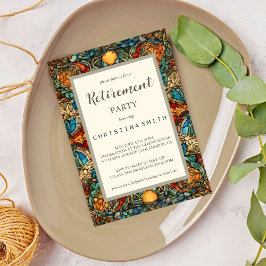 Convites Partido Geométrico Mosaico de Aposentação de Vidro