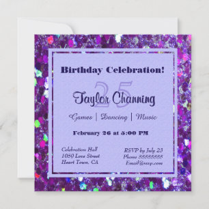 Convites Partido Glitter Roxo