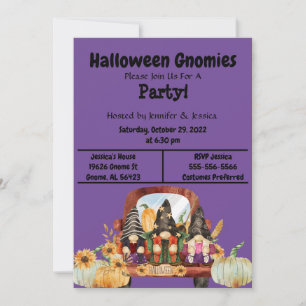 Convites Partido Gnomo Puro Halloween