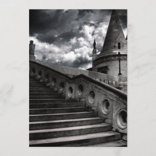 Convites Partido gótico preto e branco do Dia das Bruxas do