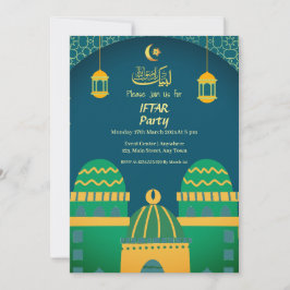Convites Partido Iftar para Caligrafia Dourada da Mesquita