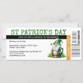 Convites Partido irlandês do bilhete de embarque de cerveja