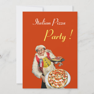 Convites PARTIDO ITALIANO PIZZA , negro laranja RESTAURANTE