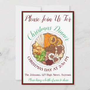 Convites Partido Jante de Natal UK Comida Festiva Britânica