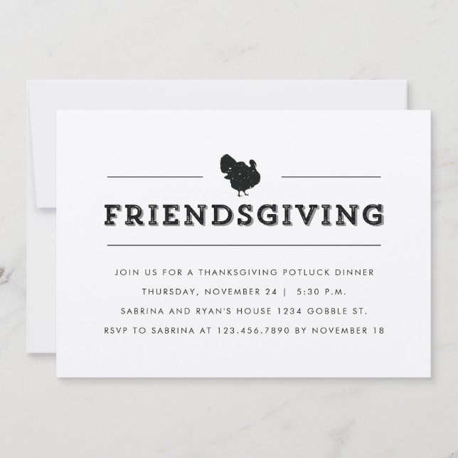 Convites Partido Jante Simples de Amizade (Frente)