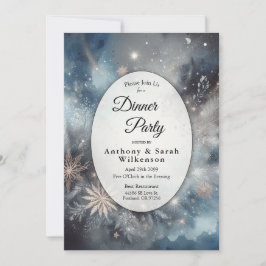 Convites Partido Janto Celestial Winter Midnight Sparkle