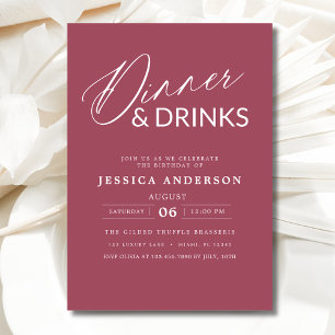 Convites Partido Janto Inglês-Rosa Elegante